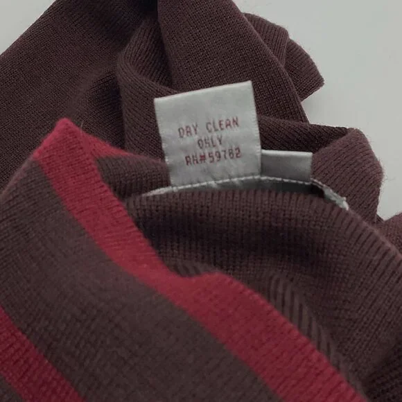 Papell Boutique Long Sleeve Brown Red V-Neck Wool Blend Sweater Dress w/Belt LG - Picture 5 of 6